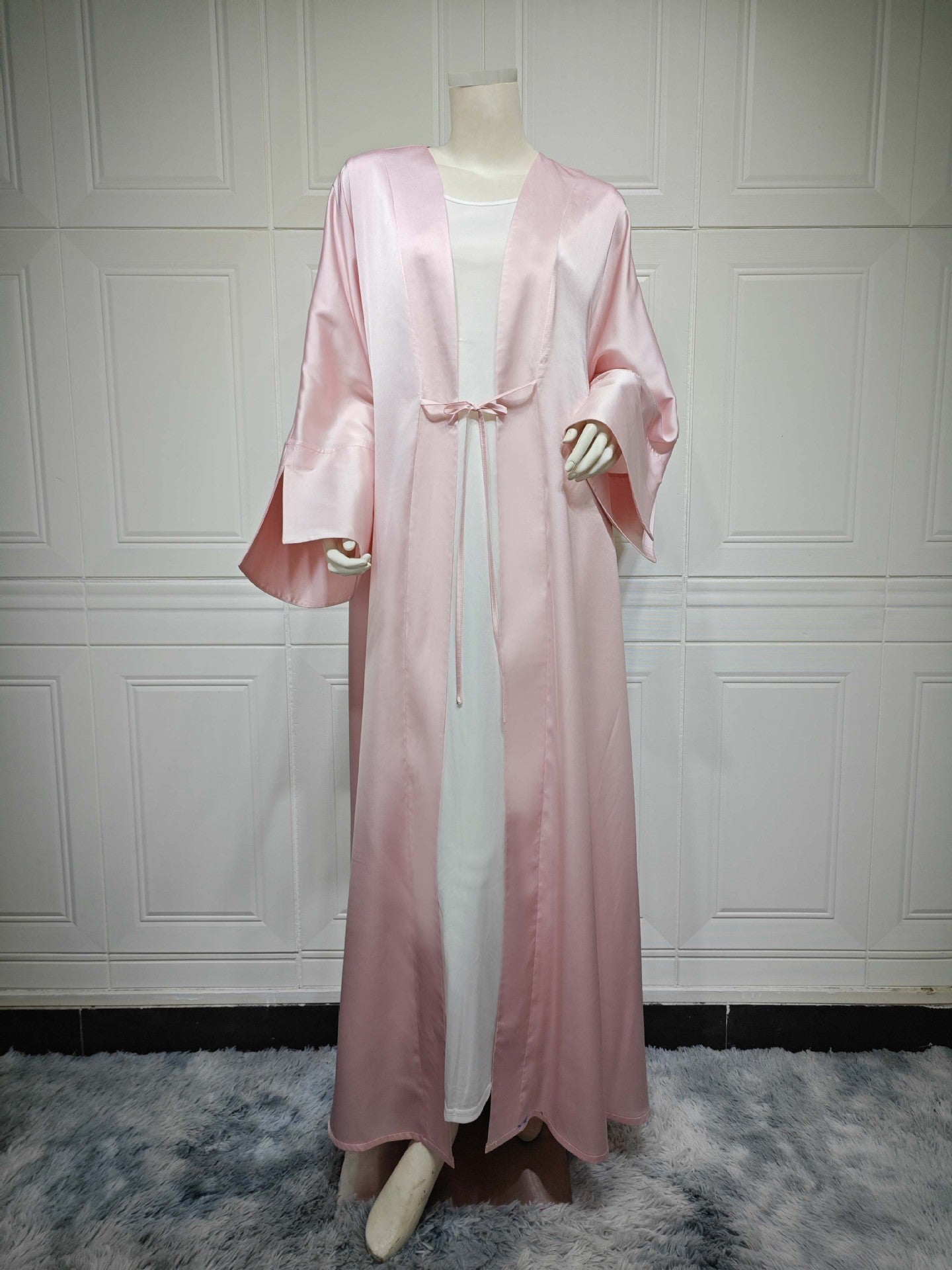 Muslim Robe Fashion Satin Soft Dress Clothing