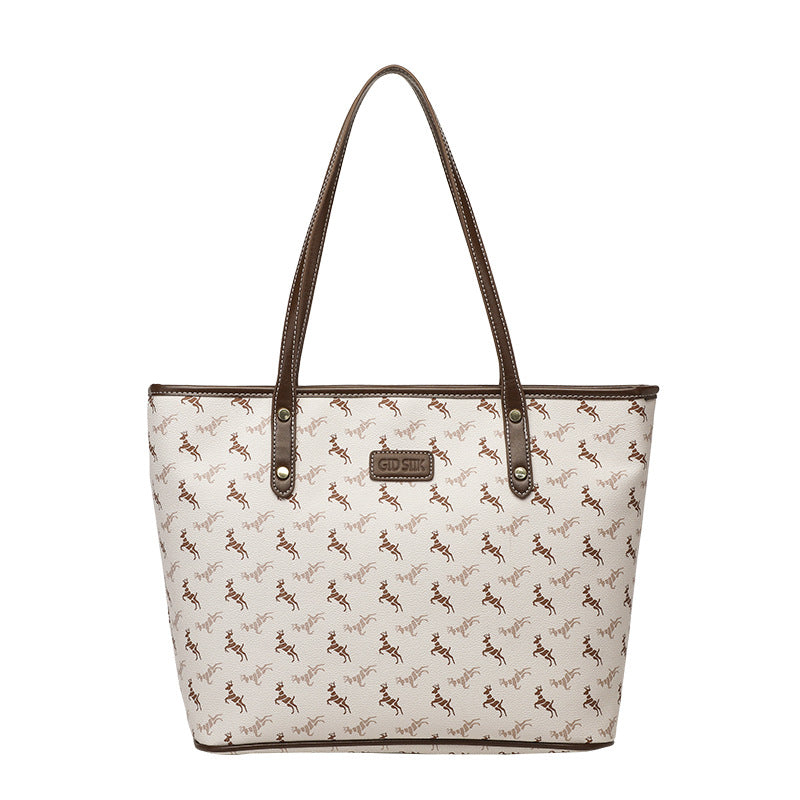 Women's Summer Large Capacity Fashion Printed Pony Shoulder Bags
