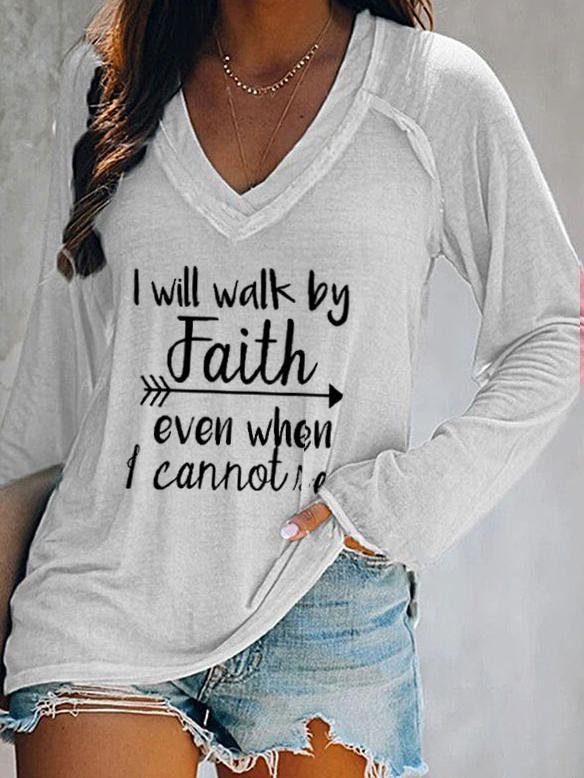 Women's Spring Printed Long-sleeved T-shirt For Sweaters