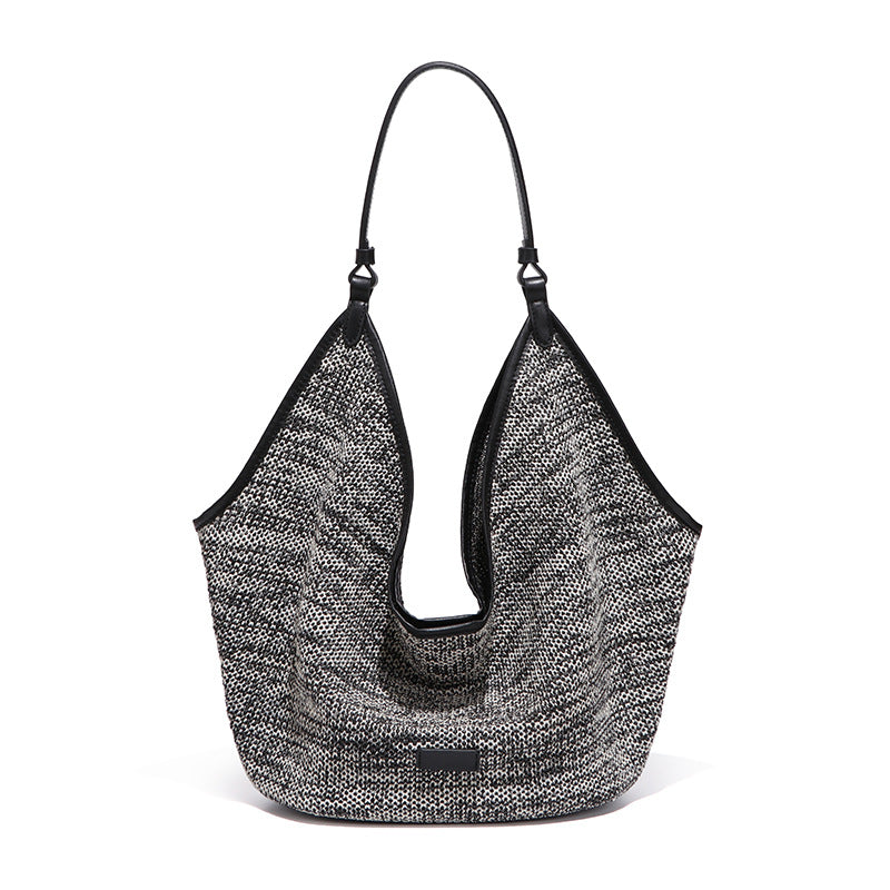 Women's Large Capacity Straw Summer Fashion Knitted Tote Bags