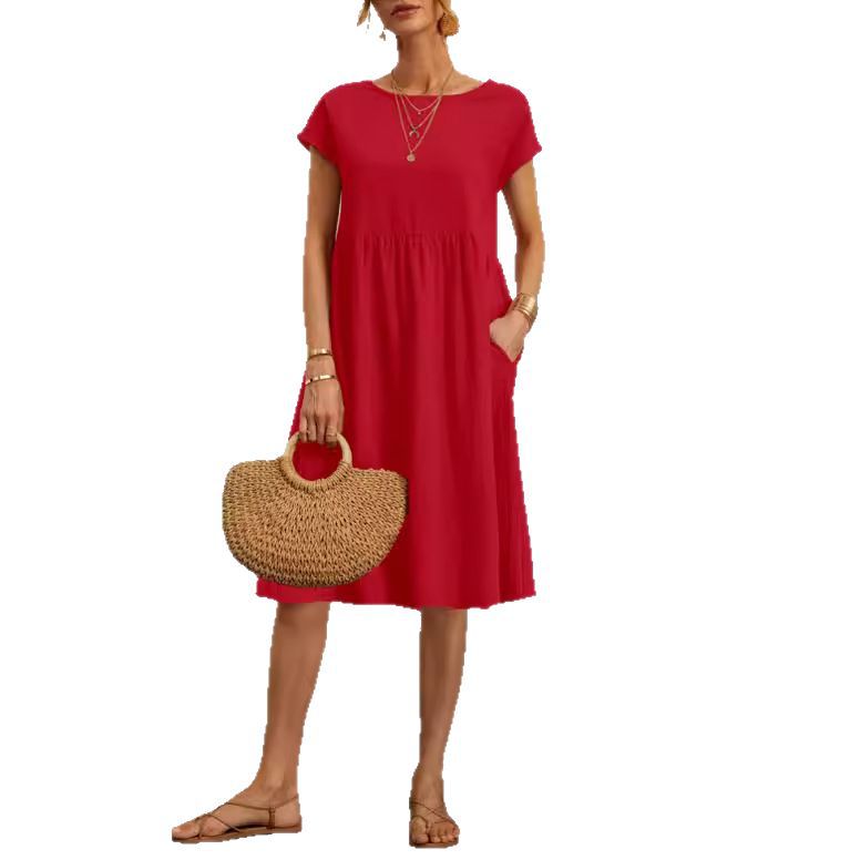 Women's Summer Elegant Dress Cotton Linen A- Dresses