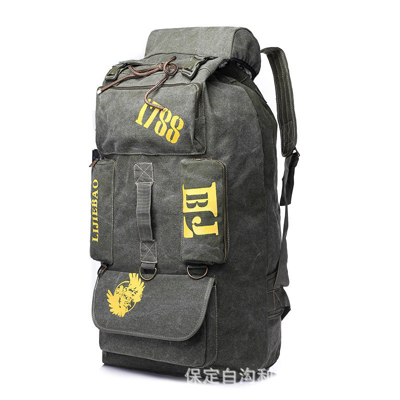 Men's Canvas Large Size Capacity Camping Hiking Backpacks