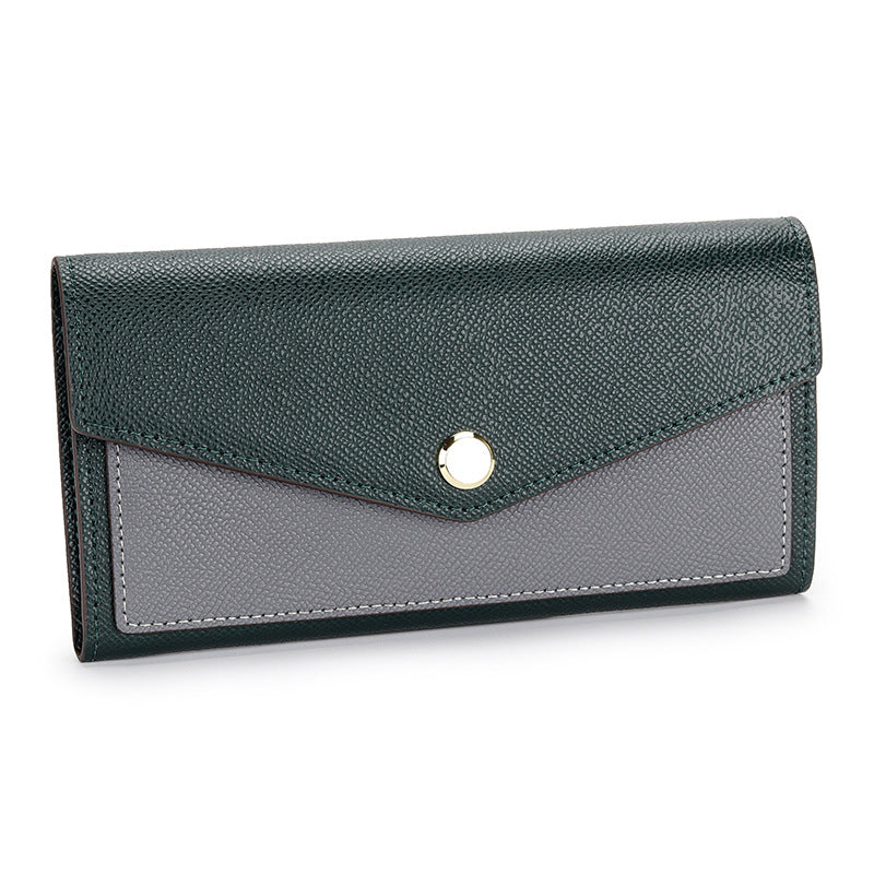Women's Fashion Long Design Contrast Color Minimalist Clutch Large Handbags