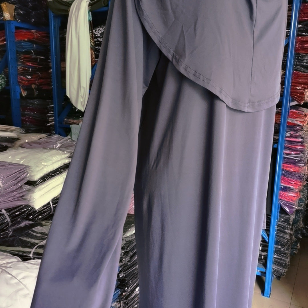 Charming Solid Color Hooded Dress Stitching Dresses