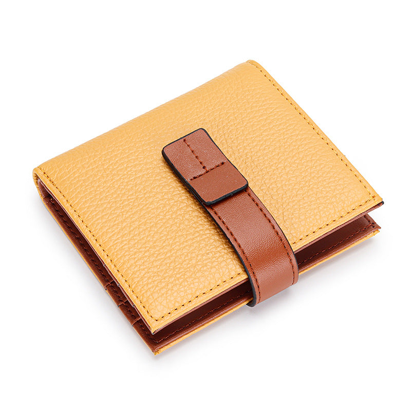 Women's Leather Short Blue Thin Simple Design Ladies Wallets