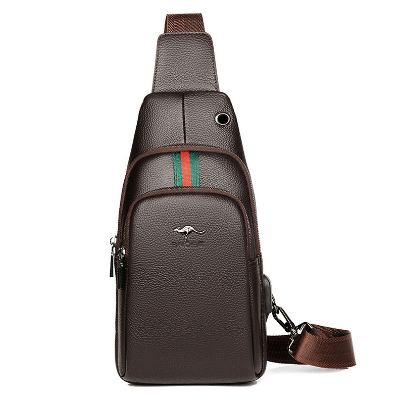 Men's Genuine Leather Fashion Multifunctional Waterproof Hard-wearing Men's Shoulder Bags