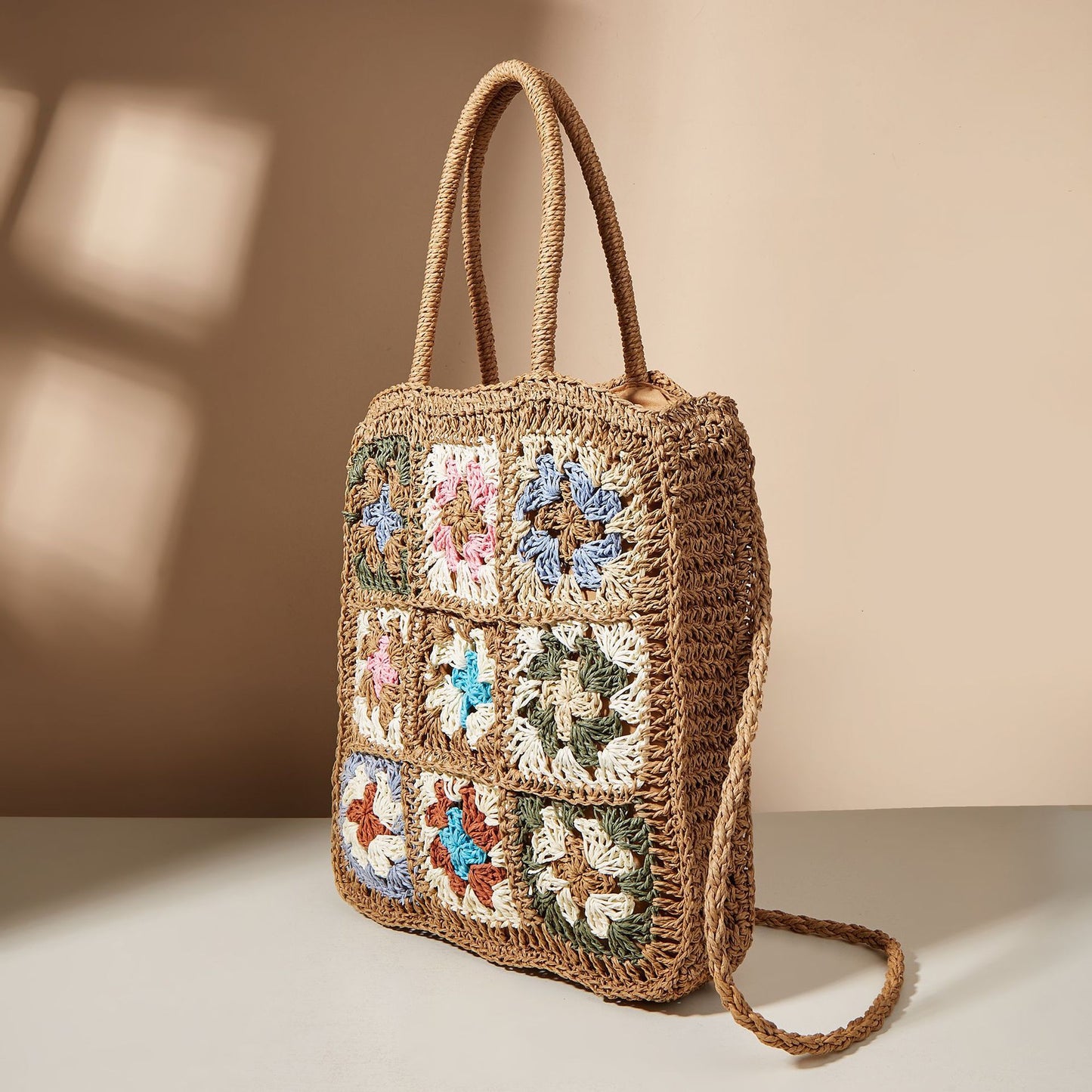 Women's Straw Flower Beach Ethnic Style Hand Shoulder Bags