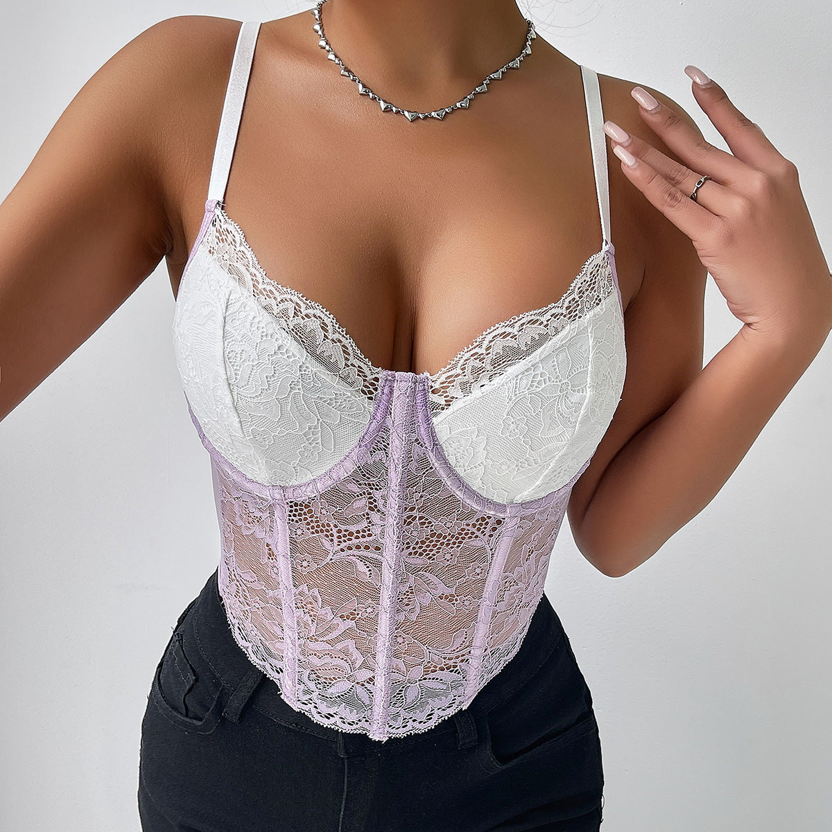 Women's Steel Ring Diamond Fishbone Navel Hot Tops