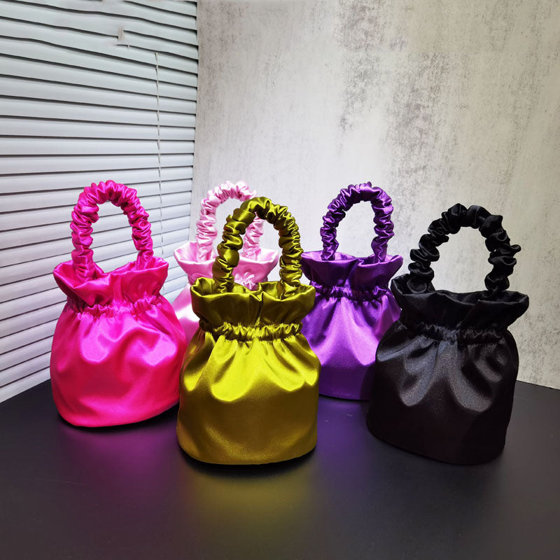 Women's Pleated High-grade Satin Versatile Mini Crossbody Bags
