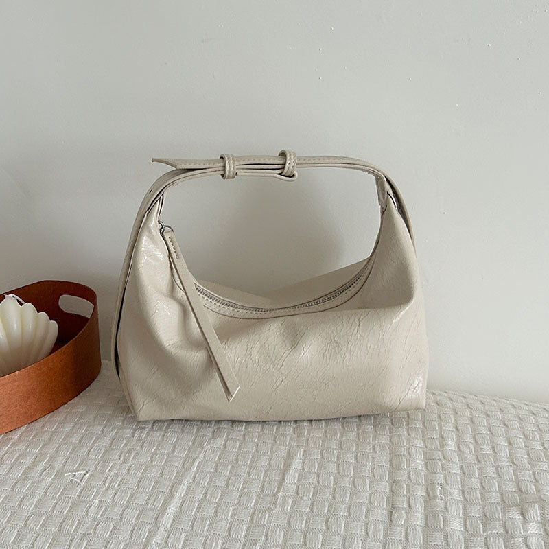 Women's Retro Oil Wax Skin Underarm Design Armpit Bags