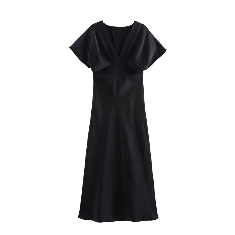 Women's Fashion Temperament Leisure Silk Satin Texture Dresses