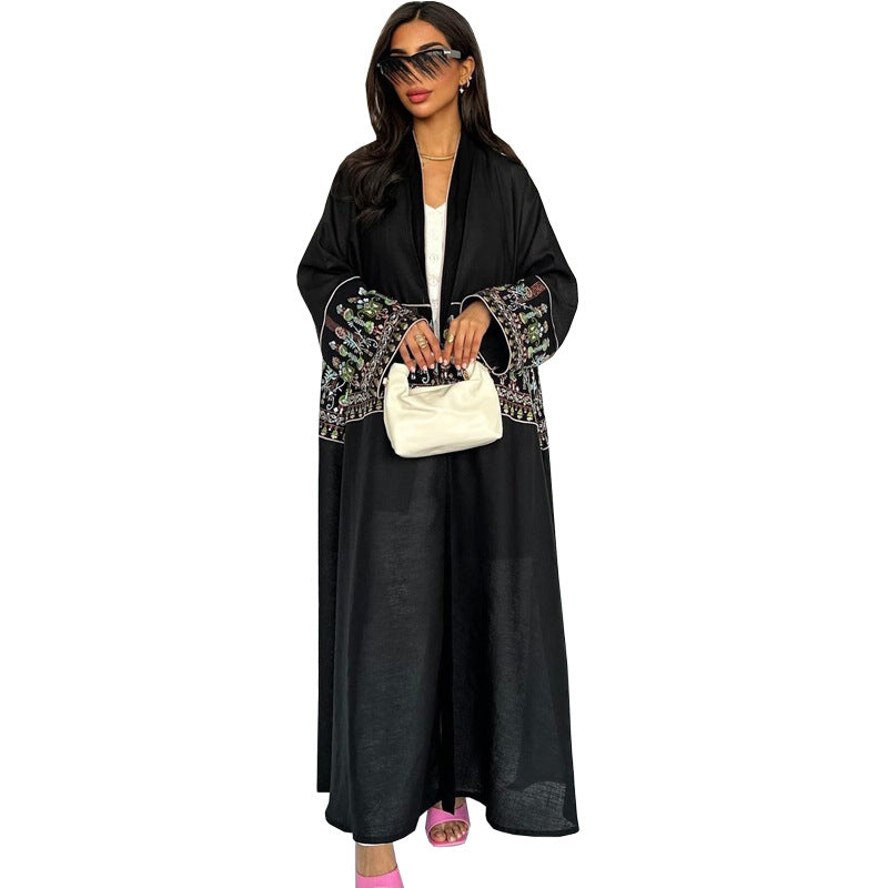 Women's Unique Graceful Embroidery Robe Muslim Clothing