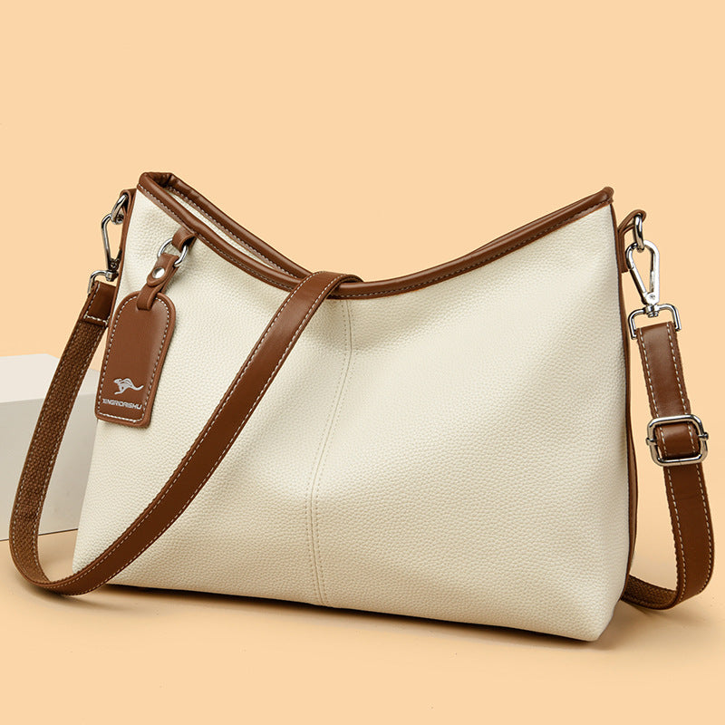 Women's Pattern Fashionable Sewing Line Genuine Kangaroo Crossbody Bags