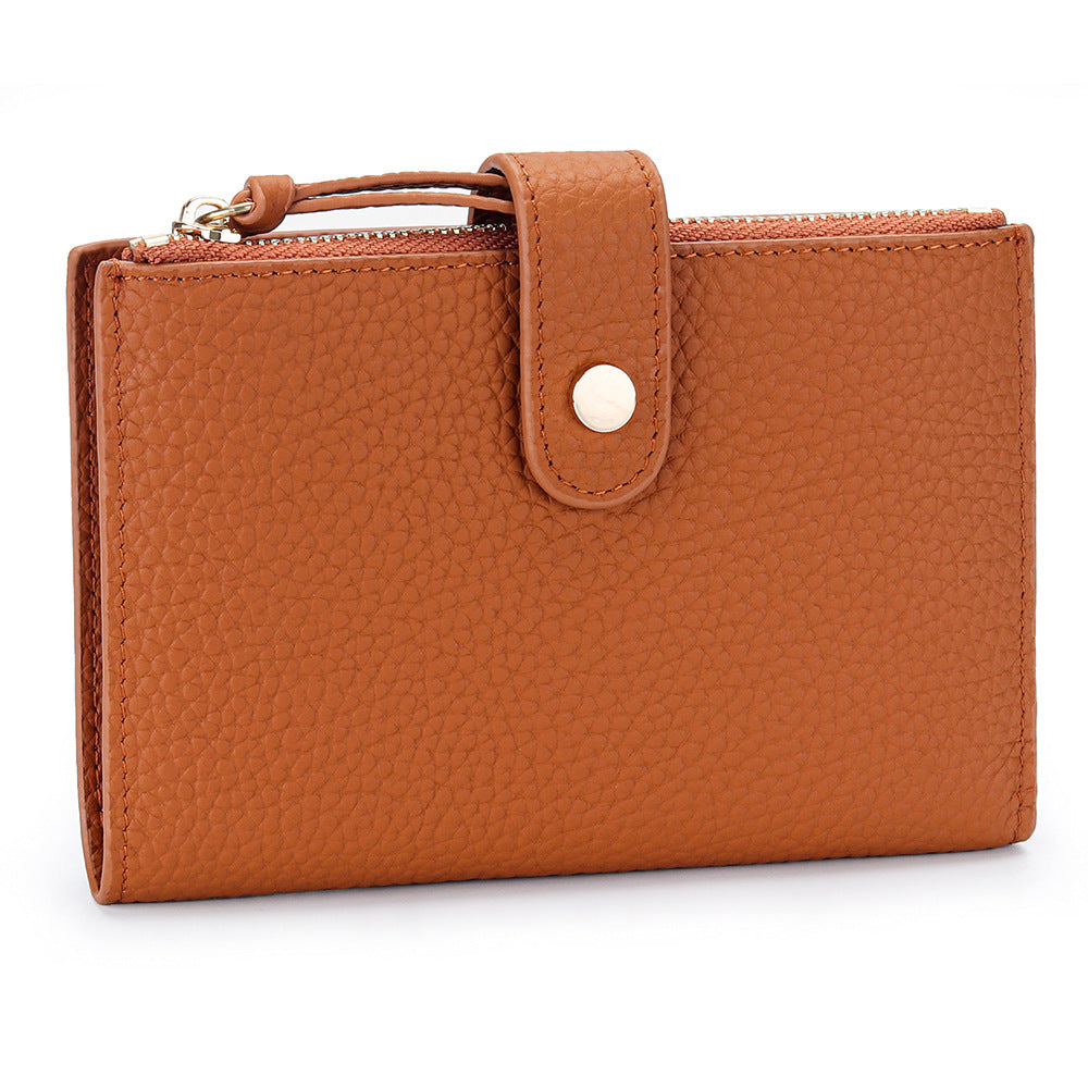 Women's Large Capacity Multiple Slots Short Cattlehide Ladies Wallets