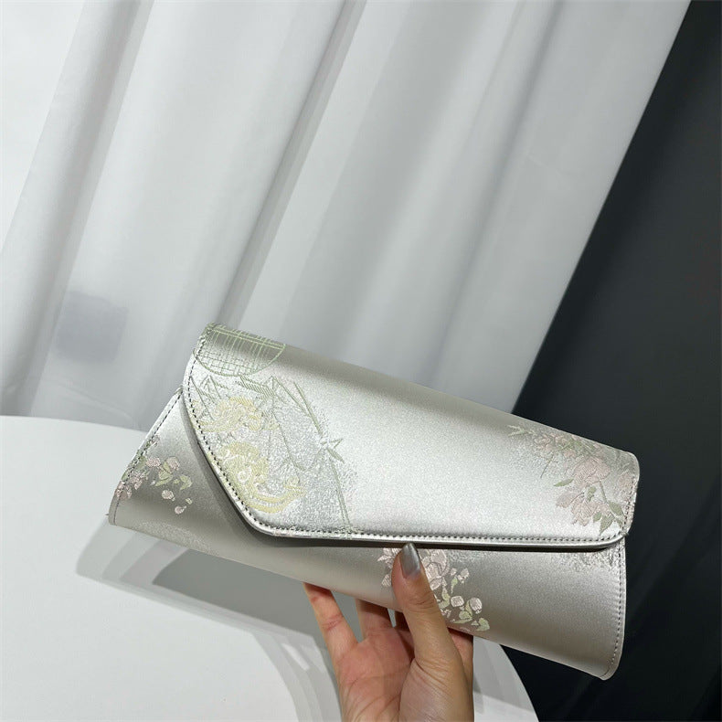Women's Yarn Printed Clutch Dinner Dress Matching Handbags