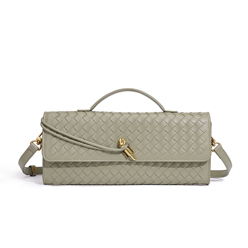 Women's Niche Woven Baguette Fashion Horizontal Clutch Handbags