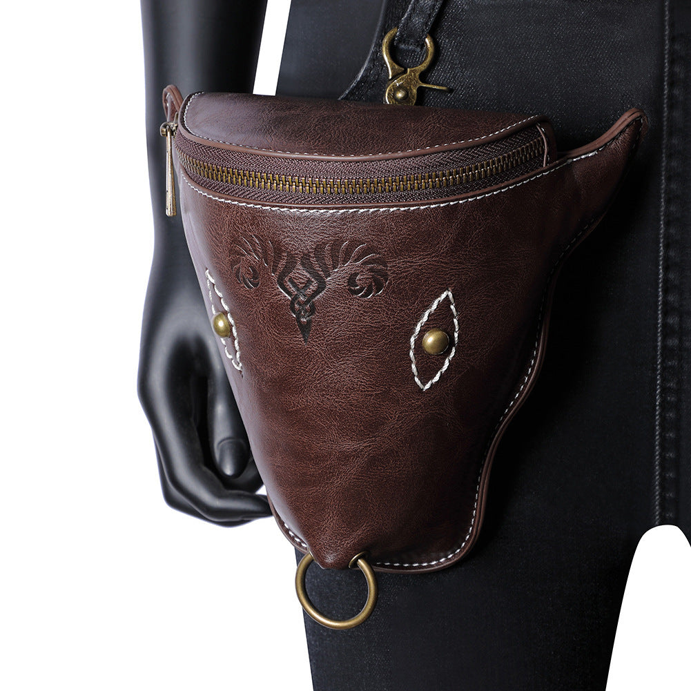 Viking Style Medieval Knight Retro Embossing Men's Waist Packs