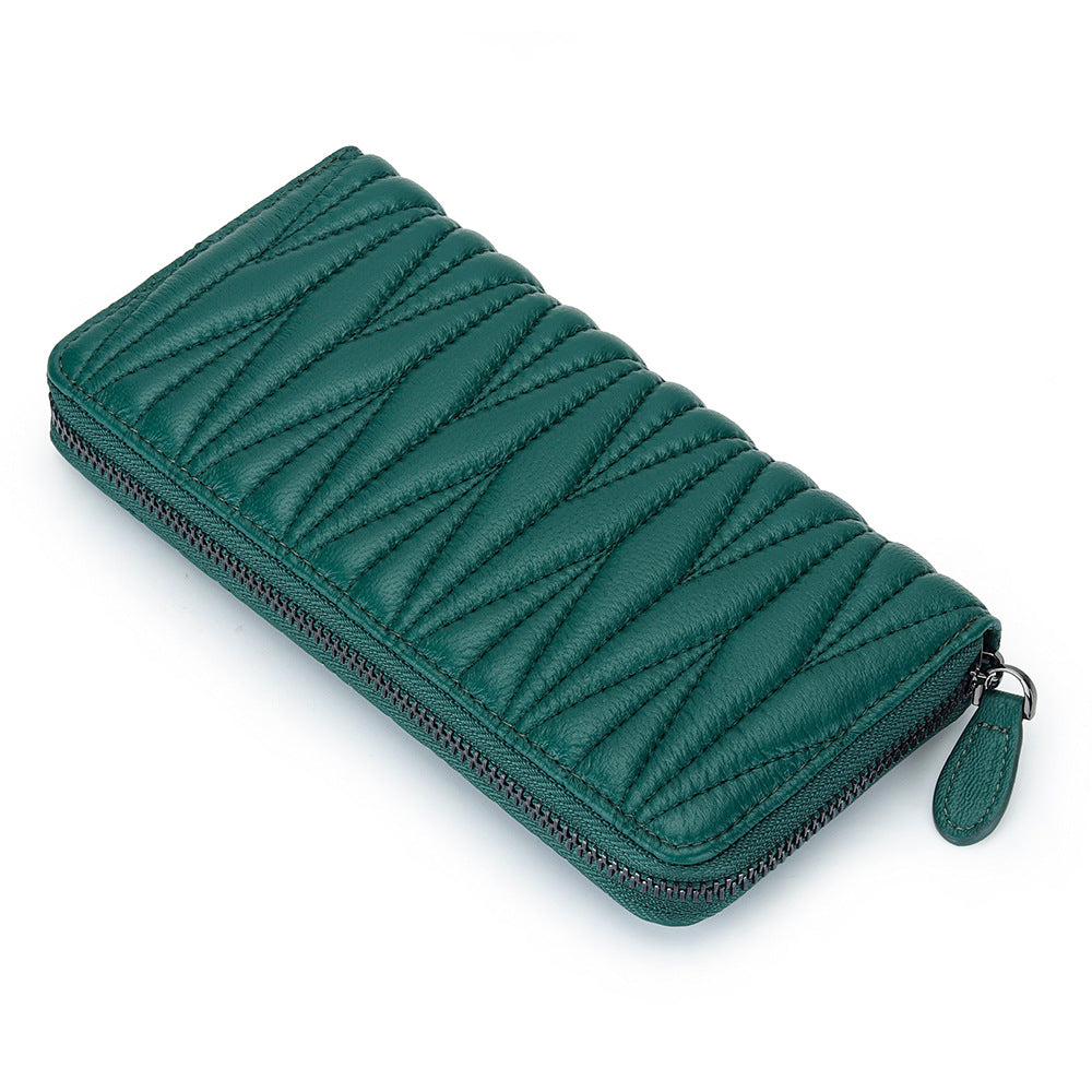 Women's Long Genuine Leather Multiple Slots Sheepskin Large Ladies Wallets