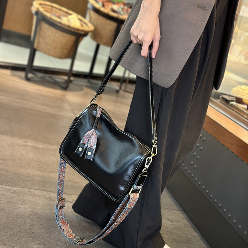 Women's Leather Underarm Soft Cowhide Textured Shoulder Bags