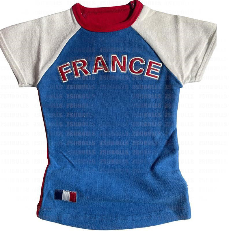 Women's American Hot Inner Wear Sleeve T-shirt Round Neck Pullover Blouses