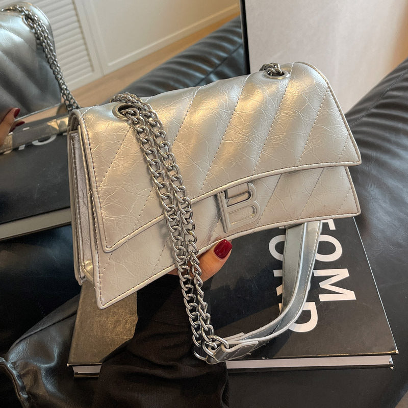 Women's Summer Advanced Texture Embroidery Thread Chain Small Square Bags