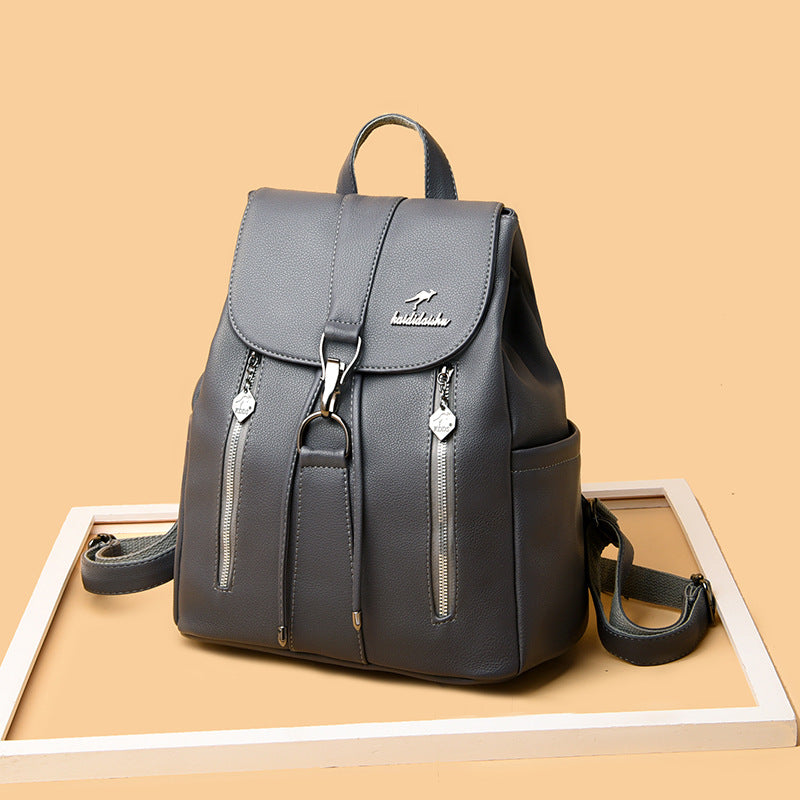 Women's Korean Style Fashion Soft Leather Backpacks