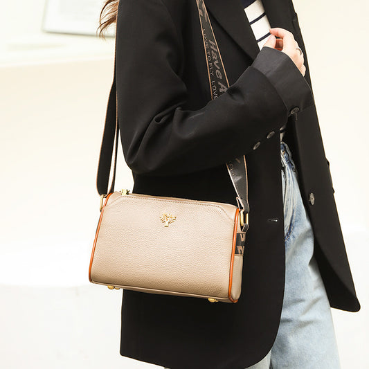 Women's Leather Fashionable Large Capacity First Layer Shoulder Bags