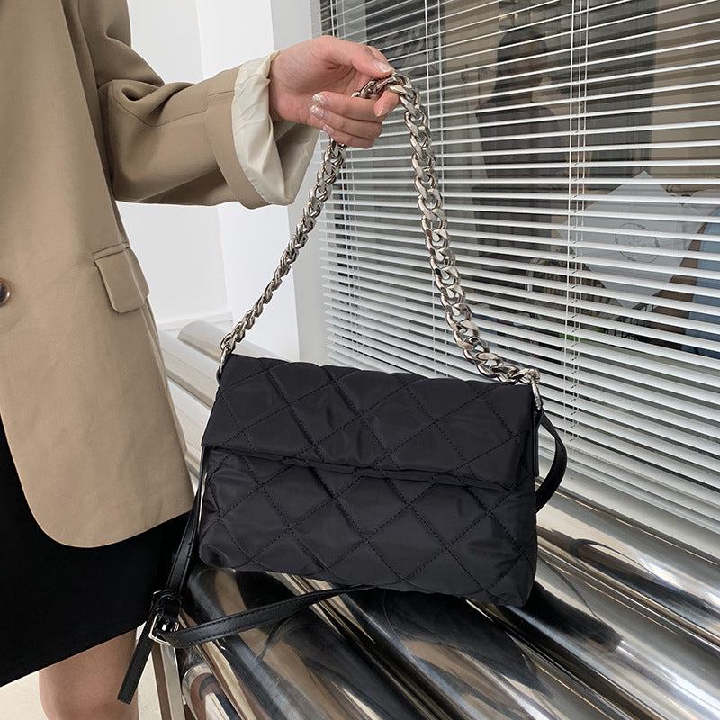 Women's Autumn Waterproof Oxford Cloth Rhombus Thick Shoulder Bags