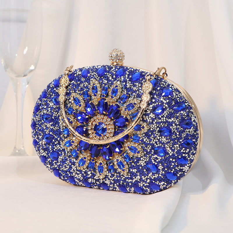 Women's Clutch Alloy Diamond Flower Dress Banquet Evening Bags