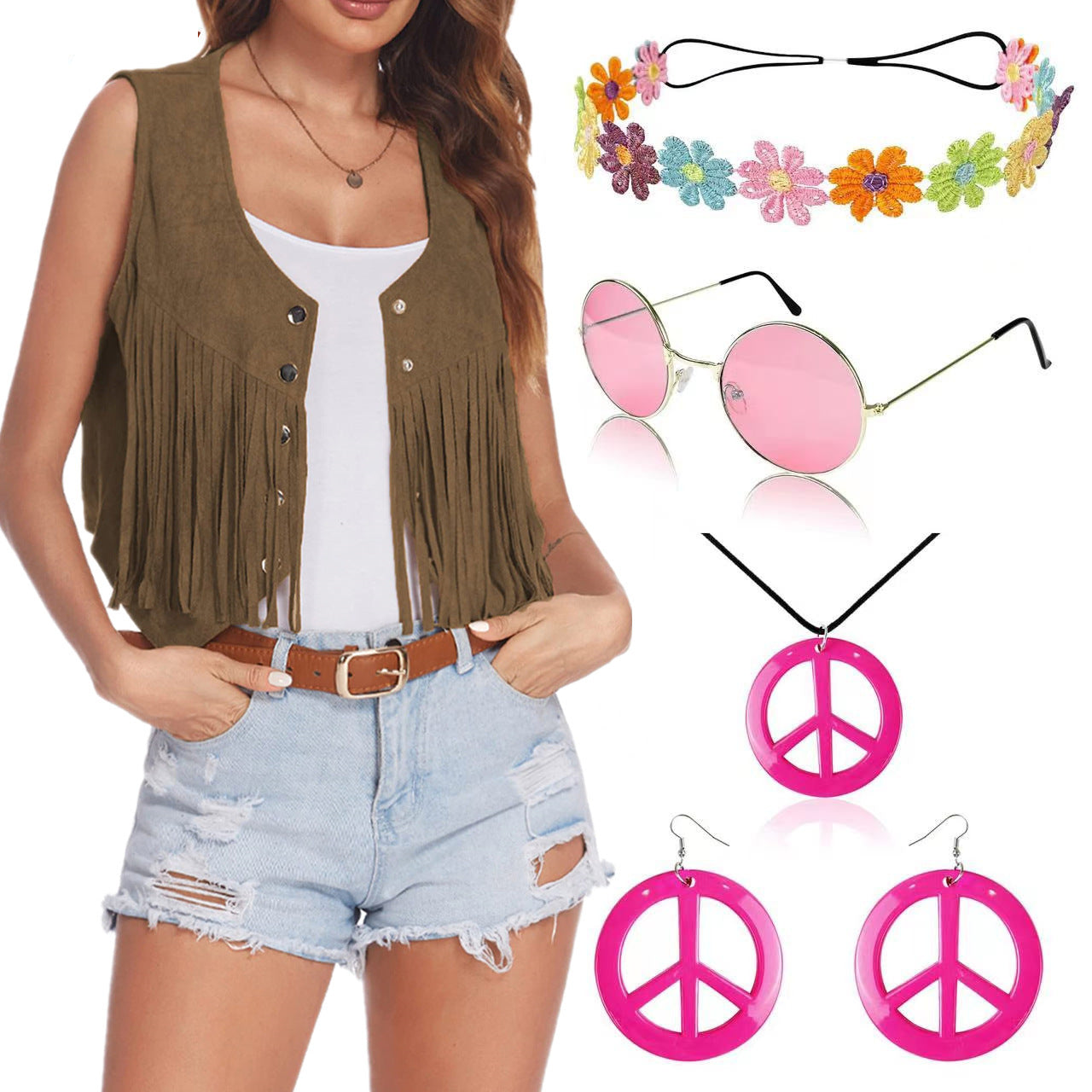 Women's Suede Fashion Tassel Retro Hippie Vests