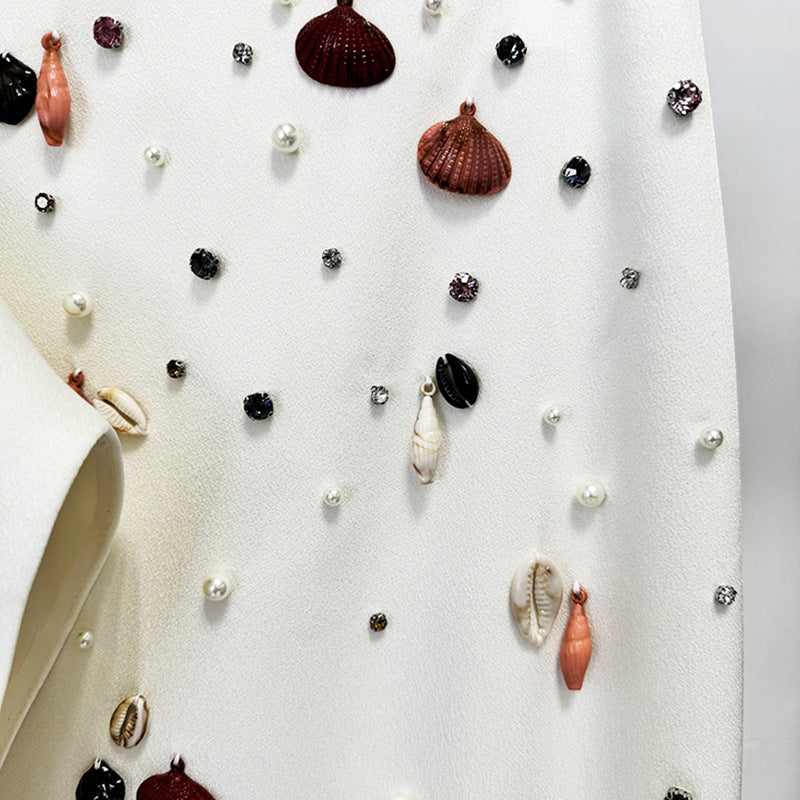 Fashion Shell Beads Rhinestones Fishtail Mid-length Suits