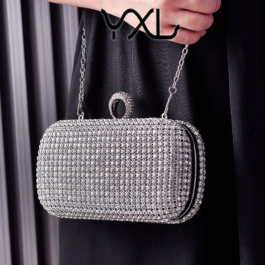 Women's Rhinestone Sier Big Diamond Party Noble Evening Bags