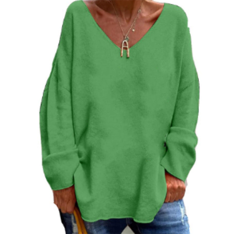 Women's Color Long Sleeve Loose Casual Comfortable Blouses