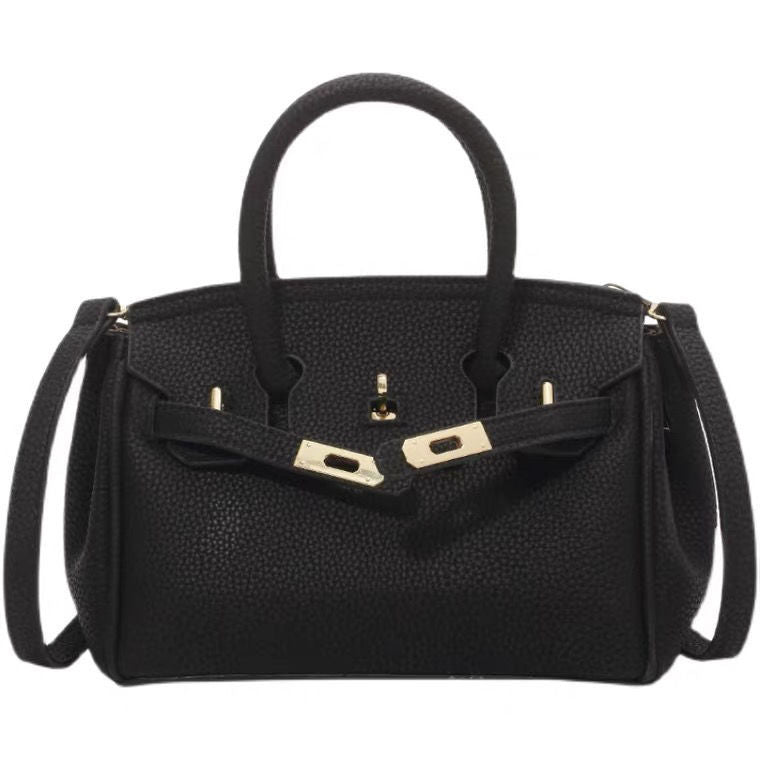 Women's Lychee Pattern Large Capacity Fashionable Kelly Shoulder Bags