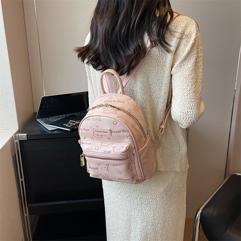 Women's Fashion Printing Bear Large Capacity Schoolgirl Backpacks