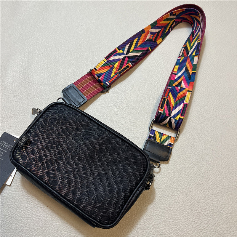 Men's Fashionable Pattern Soft Leather Trendy Men's Shoulder Bags