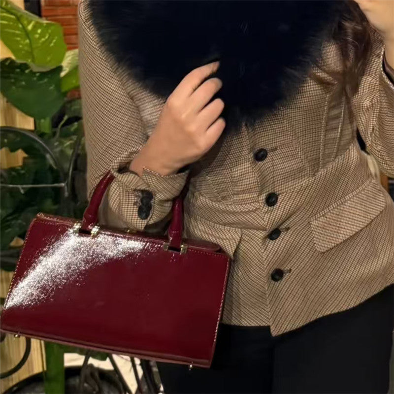 Women's Spanish Magneta Texture Advanced Mini Crossbody Bags