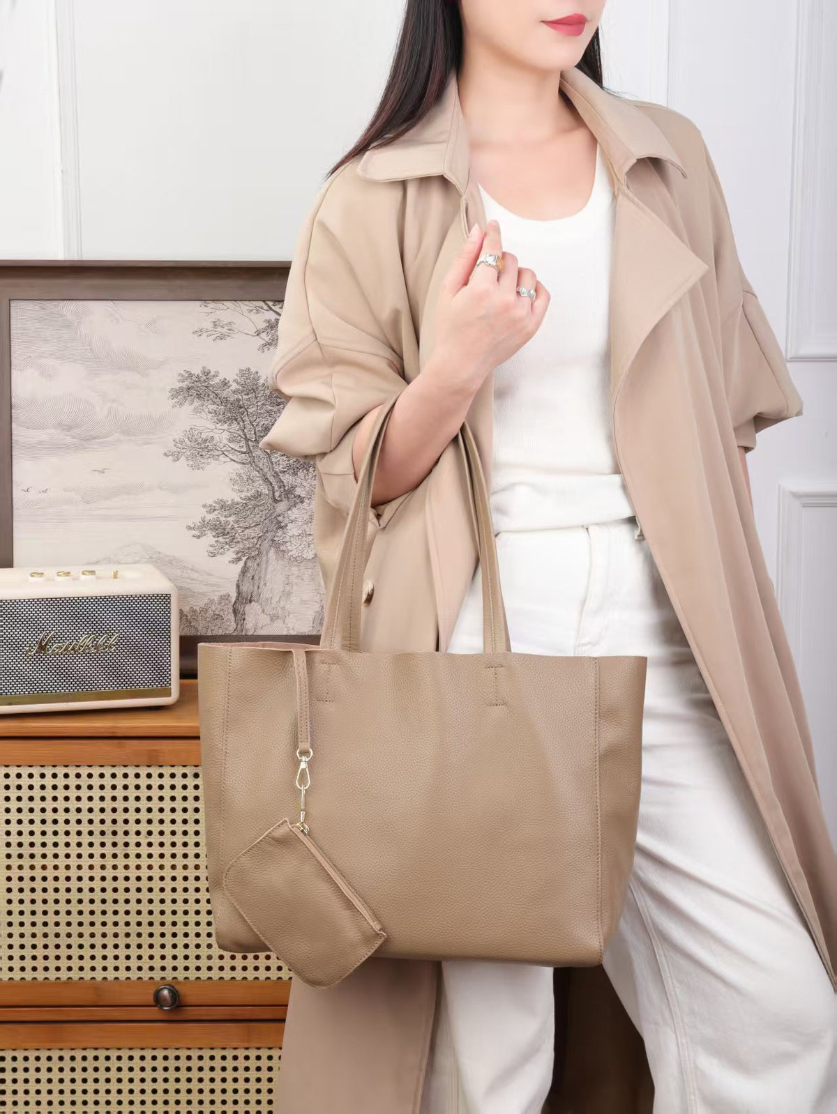 Women's Summer Fashionable Korean Style Large Capacity Totes Simple Fashion Combination Bags