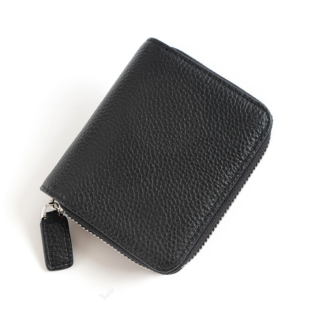 Women's Leather Multiple Slots Expanding Cowhide Large Ladies Wallets