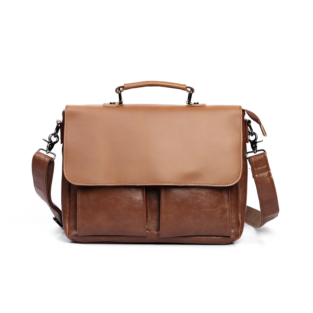 Men's Large Capacity Retro Crazy Horse Portable Men's Handbags