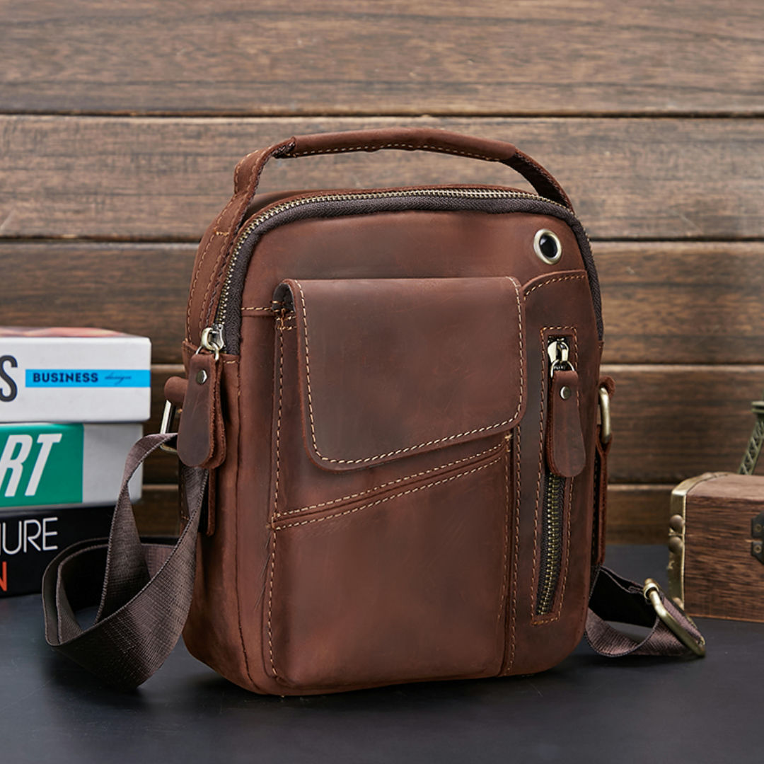 Men's Crazy Horse First Layer Cowhide Leisure Men's Messenger Bags