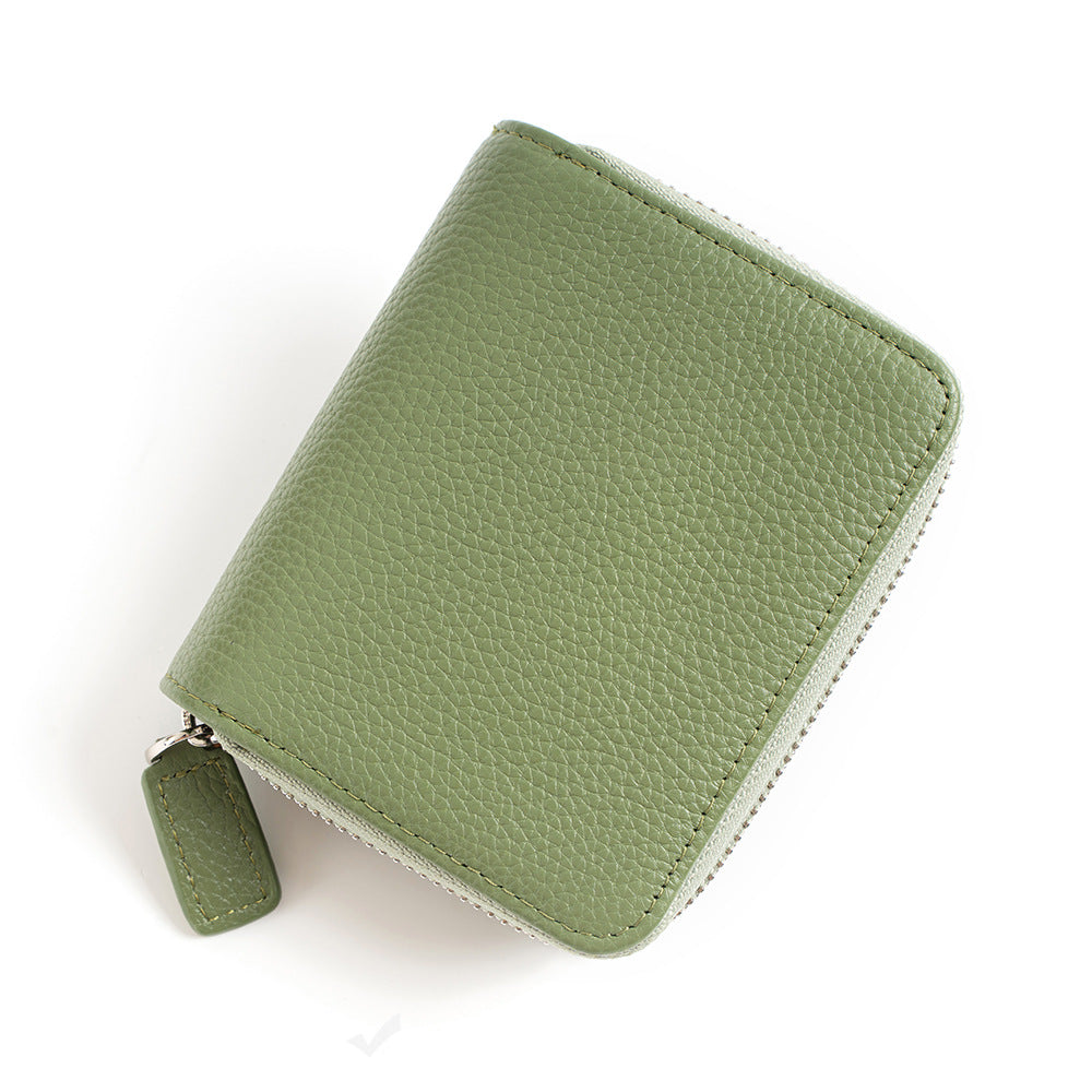 Women's Leather Multiple Slots Expanding Cowhide Large Ladies Wallets