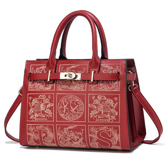 Women's Mother Fashionable Large Capacity Red Wedding Shoulder Bags