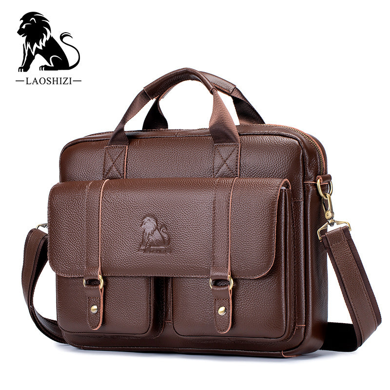Men's Cowhide First Layer Computer Business Large Men's Briefcases