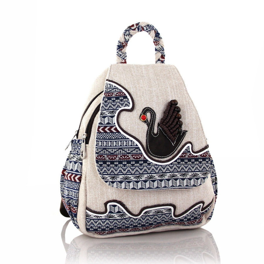 Women's Style Fresh Swan Woven Three-dimensional Double Bags