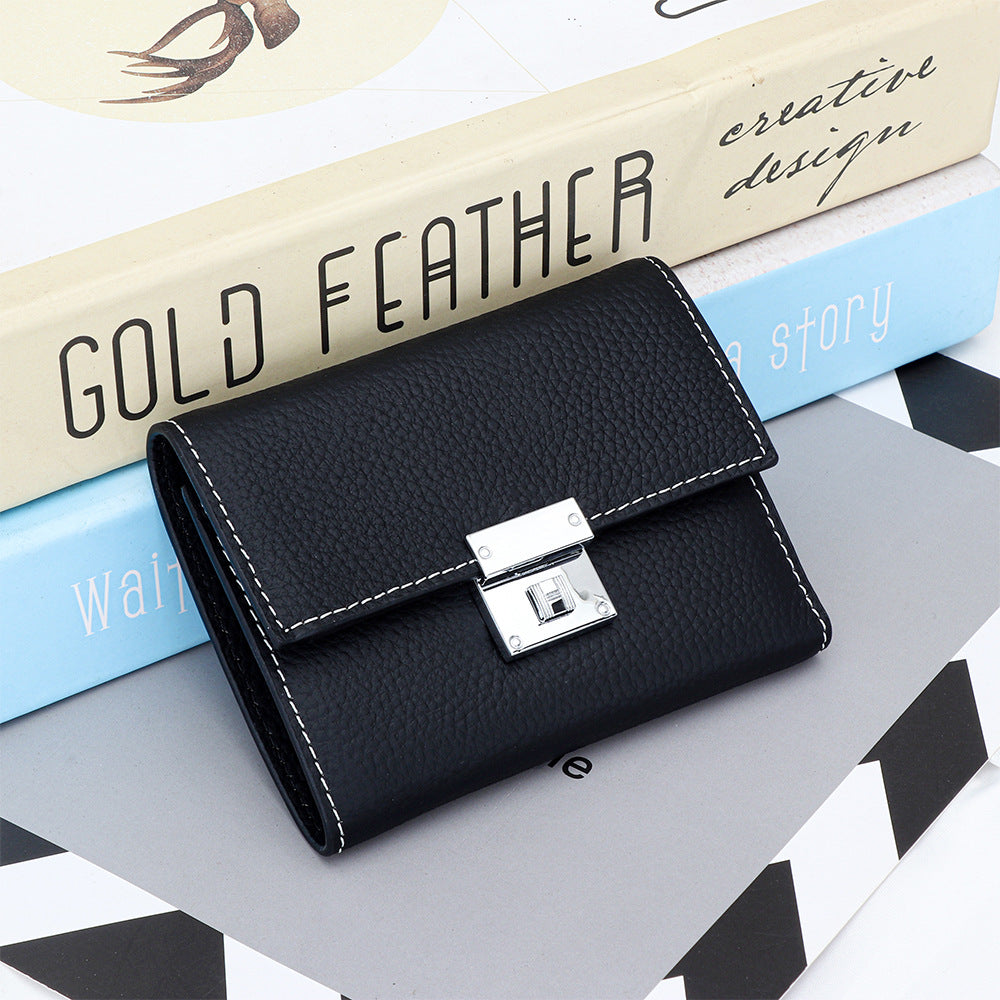 Women's Pure Top Layer Cowhide Short Fashion Ladies Wallets