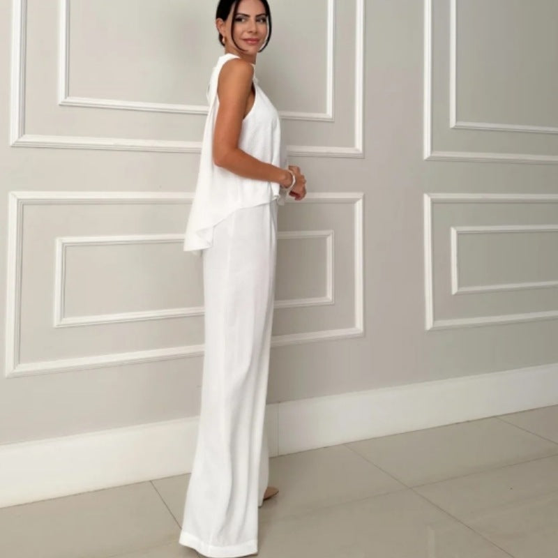 Women's Fashion Loose Sleeveless Casual Solid Color Suits