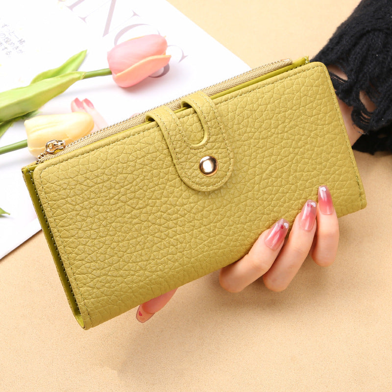 Women's Long Multiple Slots Single Zipper Ladies Wallet