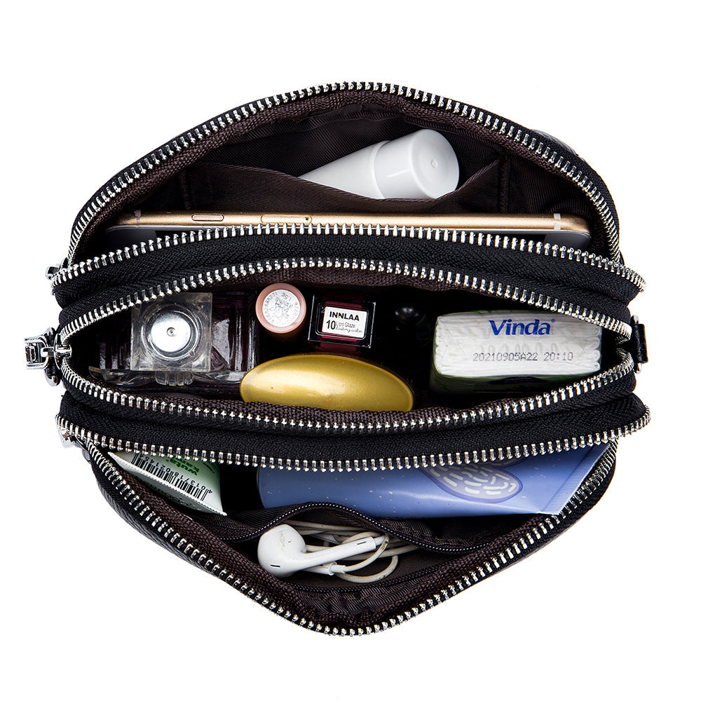 Women's Soft Leather Fashion Genuine Leisure Embroidery Crossbody Bags