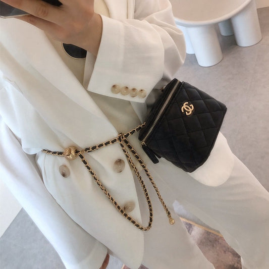 Women's Mini Lucky Beads Classic Style Box Diamond Crossbody Bags